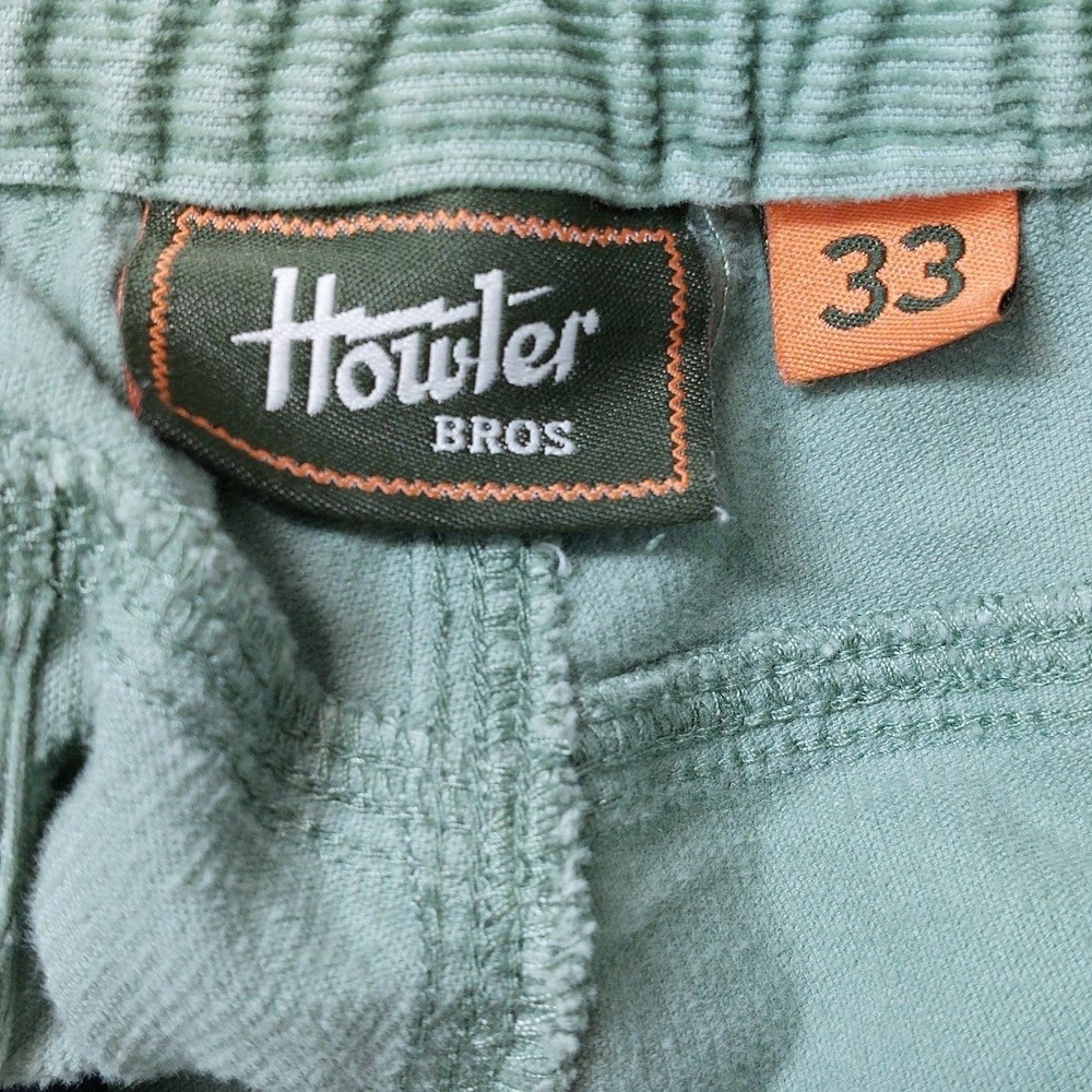 Howler Bros Corduroy Shorts Men's 33 Green Stretch Retro Surf Coastal Summer - Picture 5 of 7